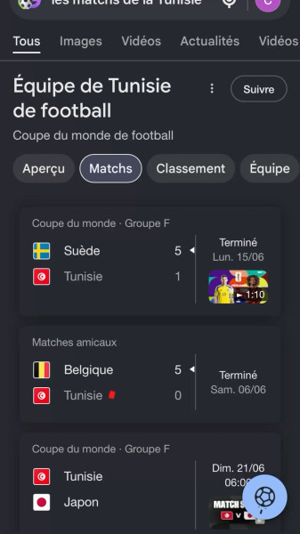 Tunisie : le match face à la Nigeria